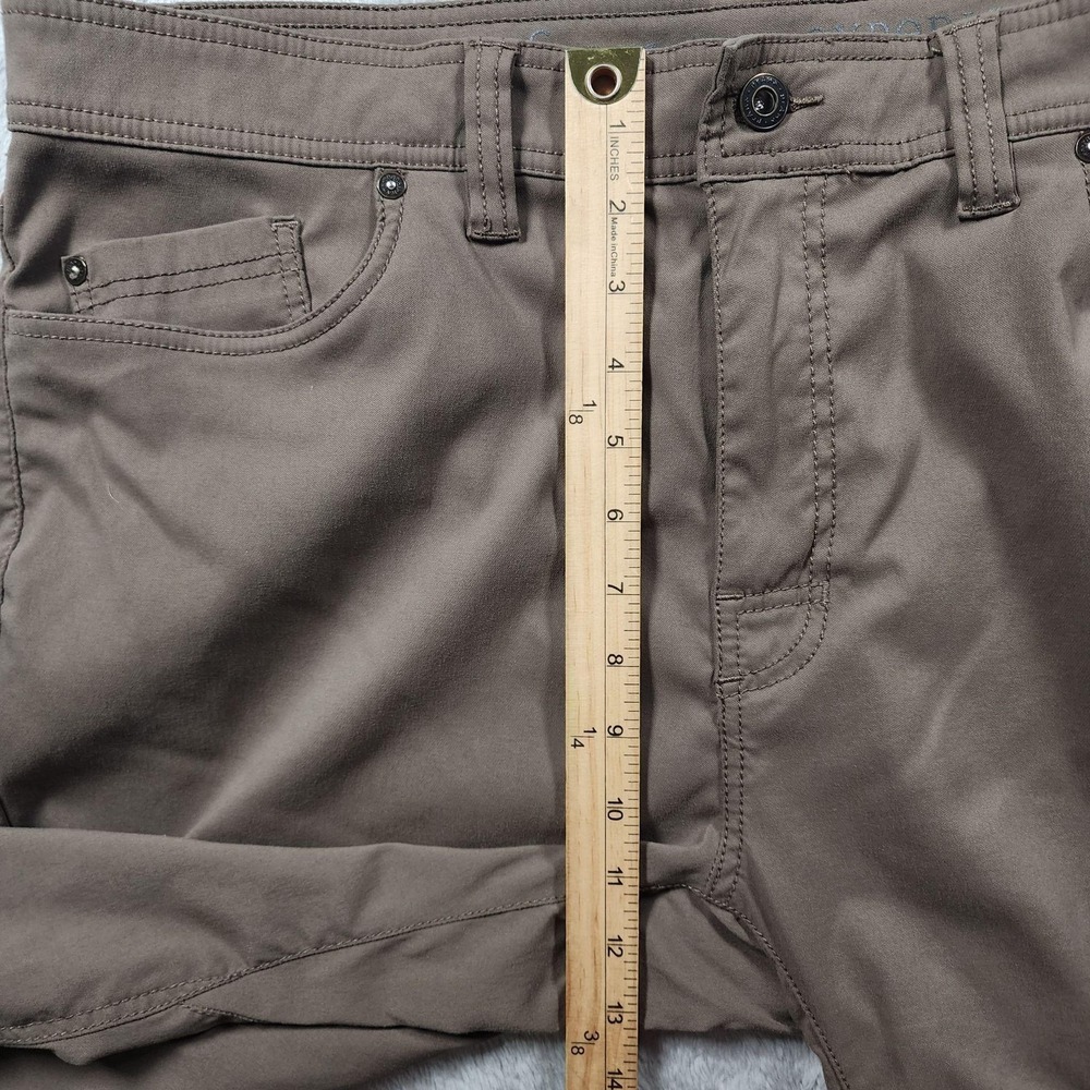 PrAna Breathe Pants Mens 38x30 (Fits 36x30) Brown Slim Fit Stretch Chino Casual - Picture 8 of 14